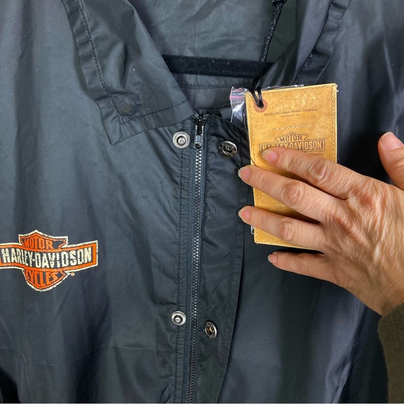 Harley-Davidson windbreaker men's 3xl XXXL NWT long slicker logo packable collar - Picture 5 of 13